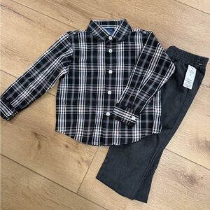 Nautica Black and White Plaid Kids Matching Set